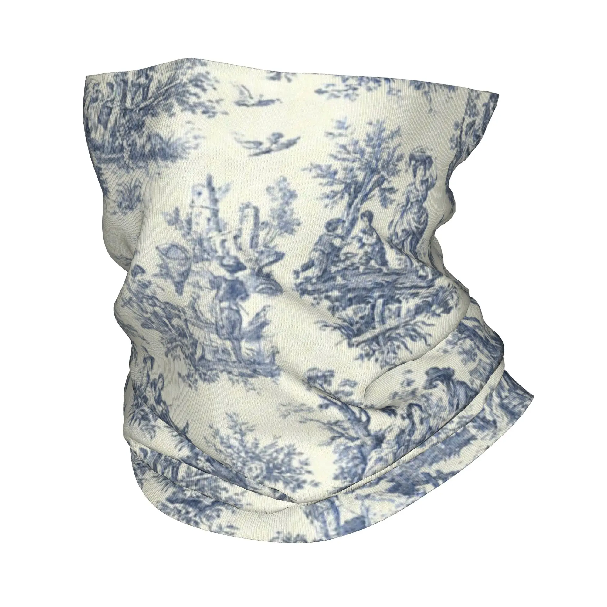 Neck Gaiter Face Cover - Nowa pudrowo-niebieska francuska bandana z motywem