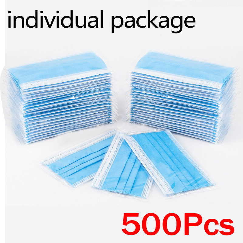 Disposable Mask Blue - 10-500 szt. jednorazowych masek dla dorosłych